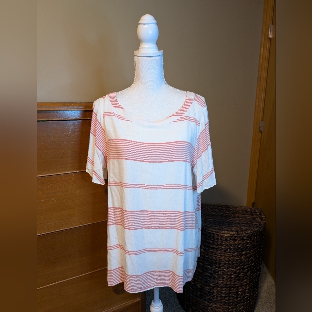 Tommy Hilfiger Womens Striped Ribbon Pullover Blouse